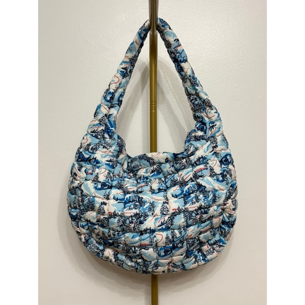 Free People, Quilted Carryall Bag, Alpine Blue, NWT, $78 - Picture 4 of 5